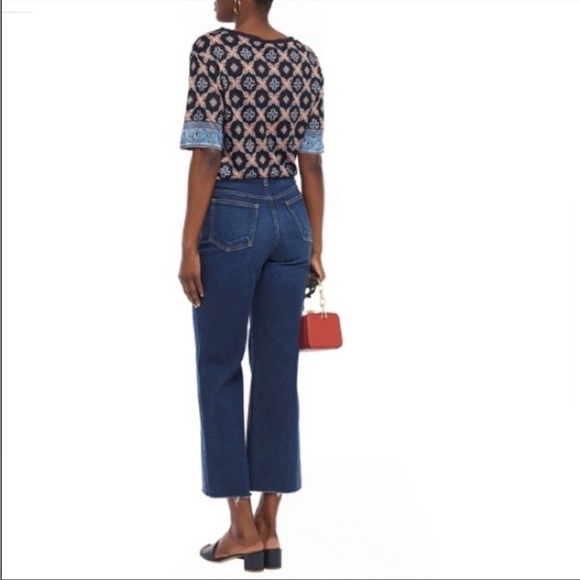 Sandro Paris Shirt Lamaar Printed Tie Front Quilt Print Top Blouse Sz M - Picture 3 of 13